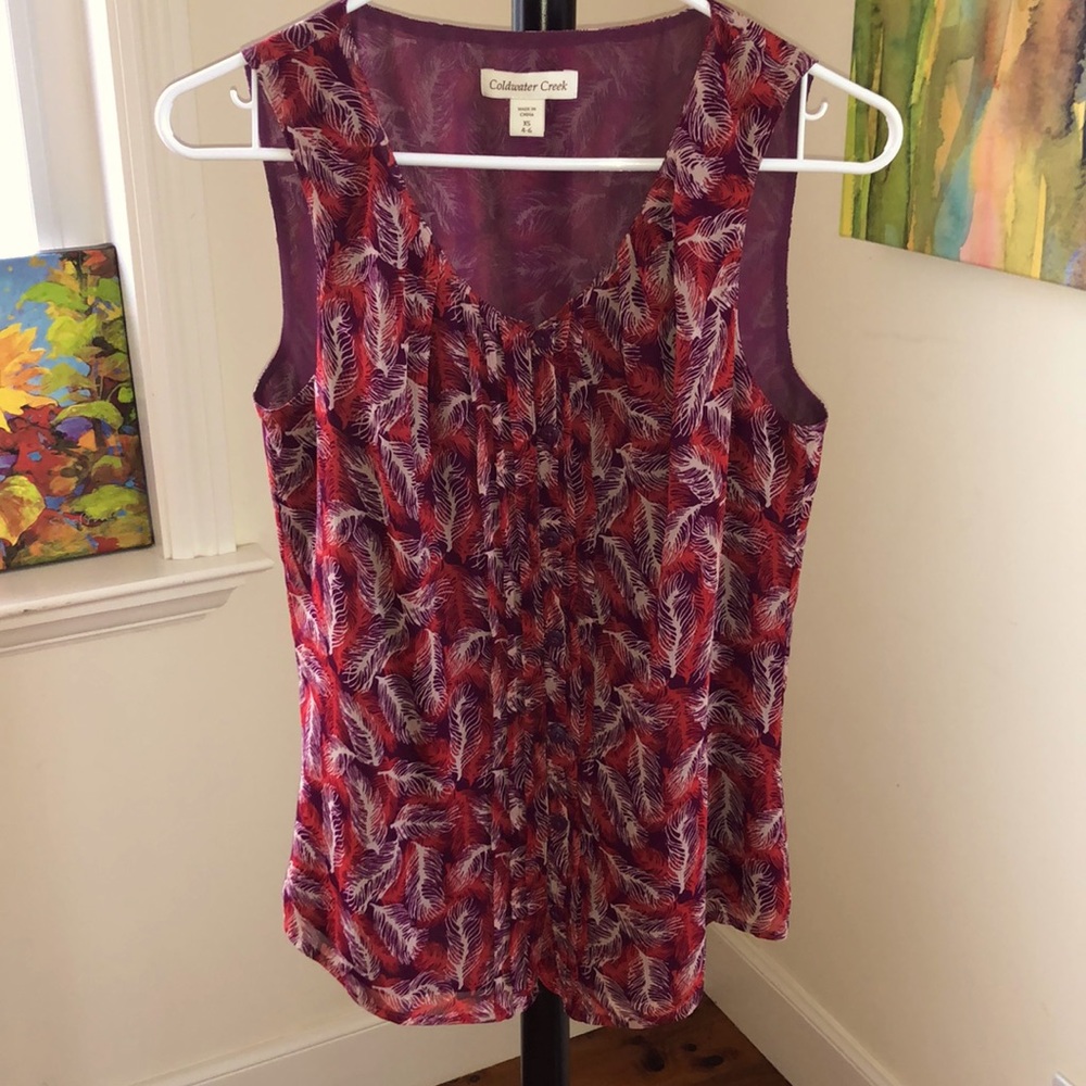 Super cute, never-worn Coldwater Creek button-down sleeveless blouse Size XS